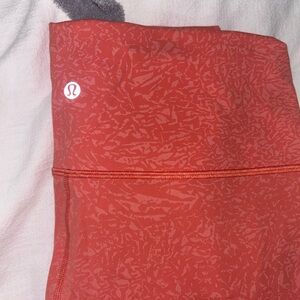 Lululemon Wunder Train 25 inch leggings warm coral